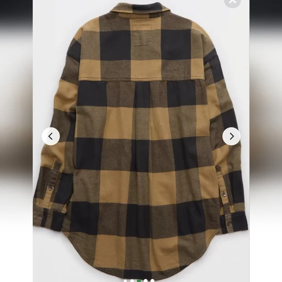 Aerie Men's Casual Plaid Shirt - Navy and Beige NWOT - Picture 6 of 8